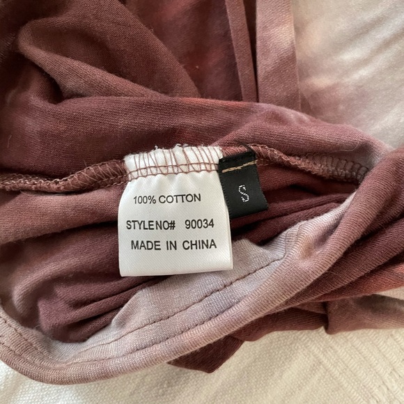 iOi tie dye pleated V-neck brown beige A-line open back sleeveless dress, size S - Picture 5 of 7